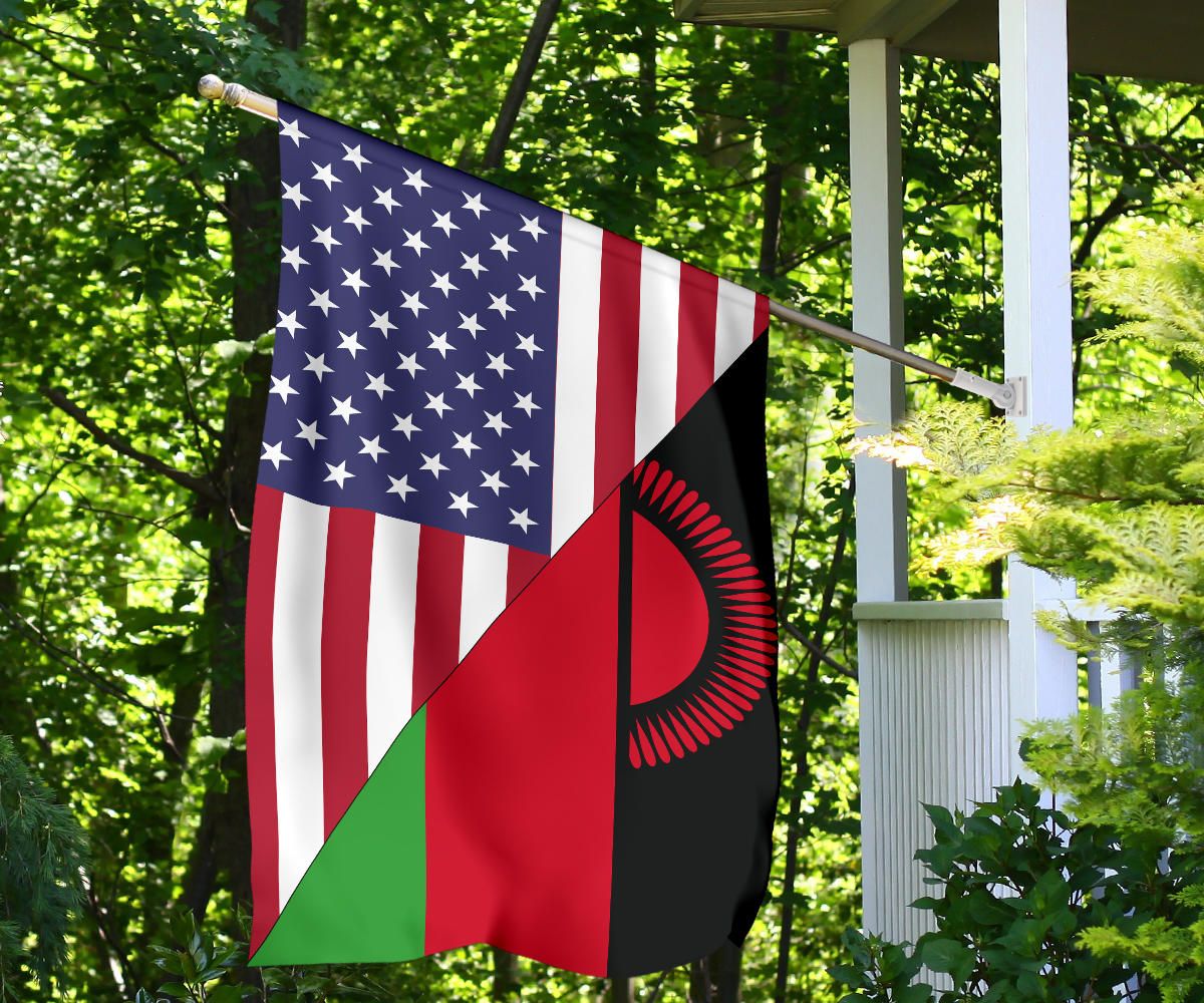 US Flag with Malawi Flag RLT6 - Wonder Print Shop