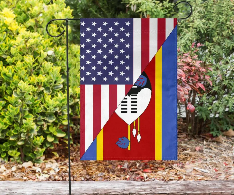 US Flag with Eswatini Flag RLT12 - Wonder Print Shop