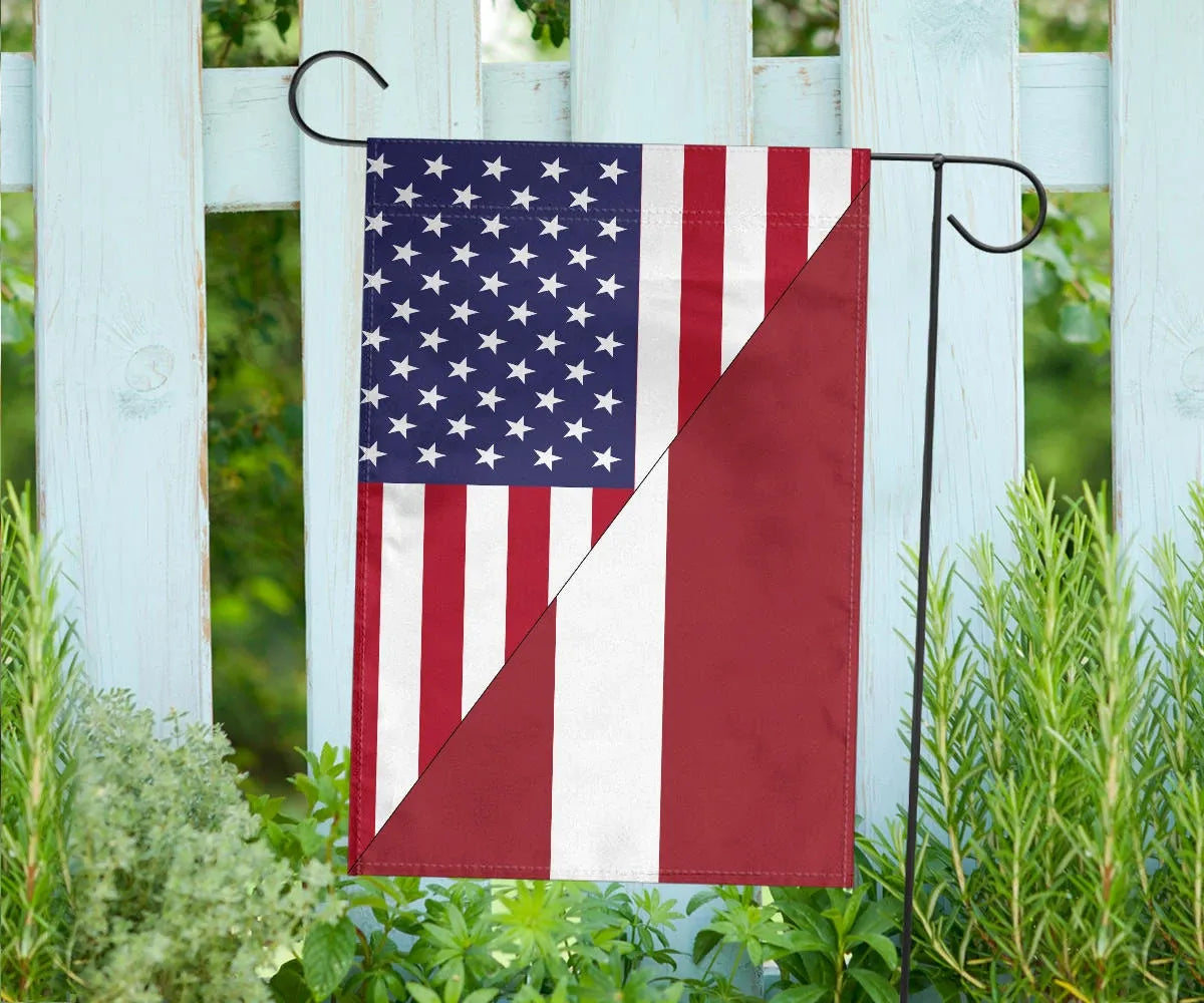 US Flag with Latvia Flag RLT6 - Wonder Print Shop