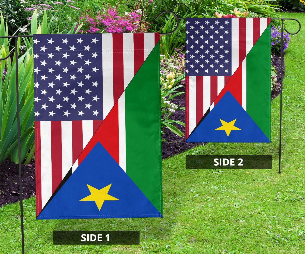 Us Flag With South Sudan Flag RLT8 - Wonder Print Shop