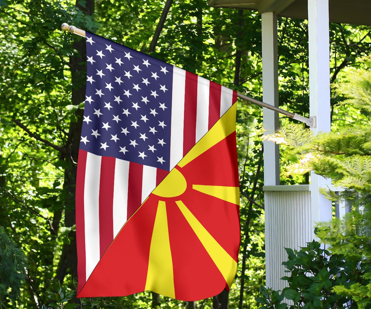 Us Flag With North Macedonia Flag RLT7 - Wonder Print Shop