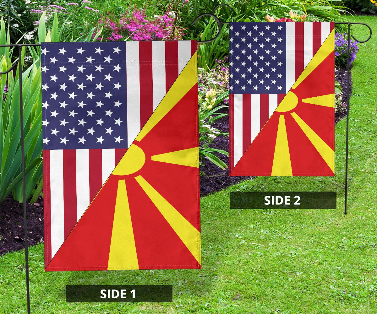 Us Flag With North Macedonia Flag RLT7 - Wonder Print Shop