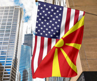 Us Flag With North Macedonia Flag RLT7 - Wonder Print Shop
