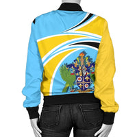 Saint Lucia Women's Bomber Jacket N Flag RLT6 - Wonder Print Shop