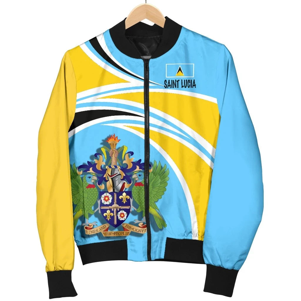 Saint Lucia Women's Bomber Jacket N Flag RLT6 - Wonder Print Shop
