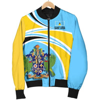 Saint Lucia Women's Bomber Jacket N Flag RLT6 - Wonder Print Shop