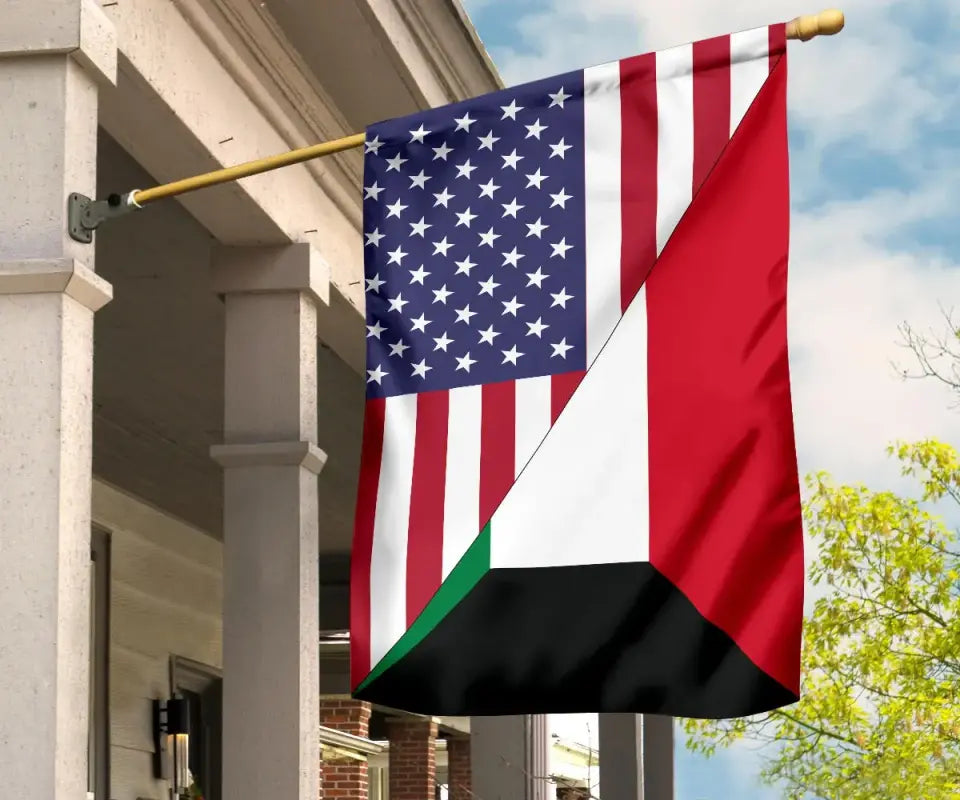 US Flag with Kuwait Flag RLT8 - Wonder Print Shop