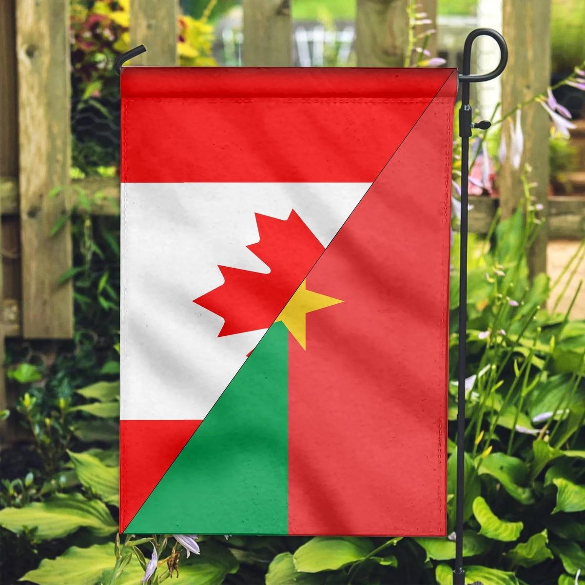 Canada Flag With Burkina Faso Flag RLT7 - Wonder Print Shop