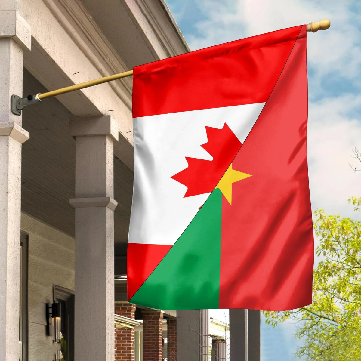 Canada Flag With Burkina Faso Flag RLT7 - Wonder Print Shop