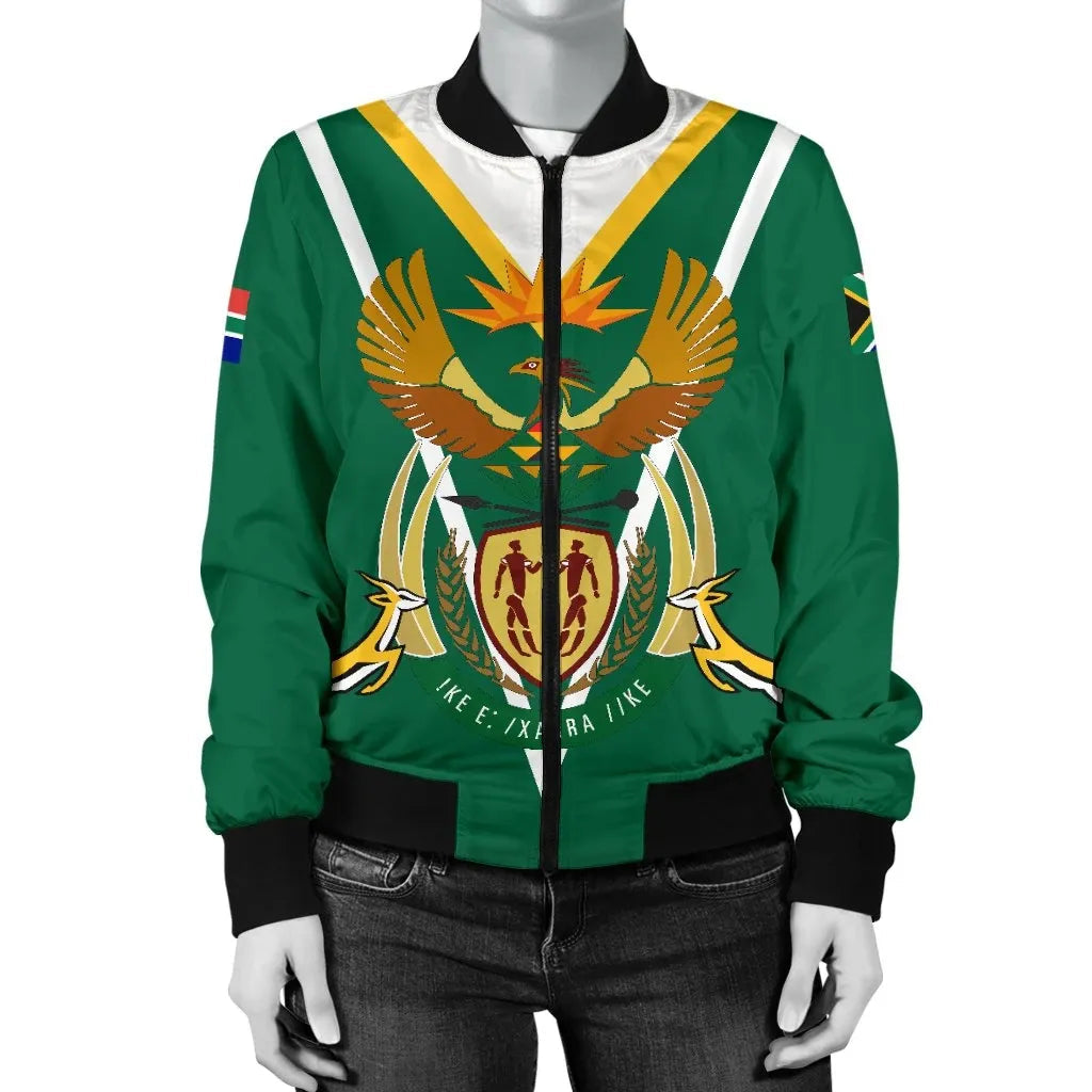 South Africa Womens Bomber Jacket Coat Of Arms RLT8 - Wonder Print Shop