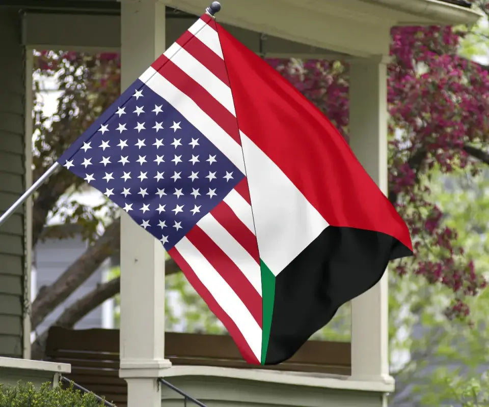 US Flag with Kuwait Flag RLT8 - Wonder Print Shop