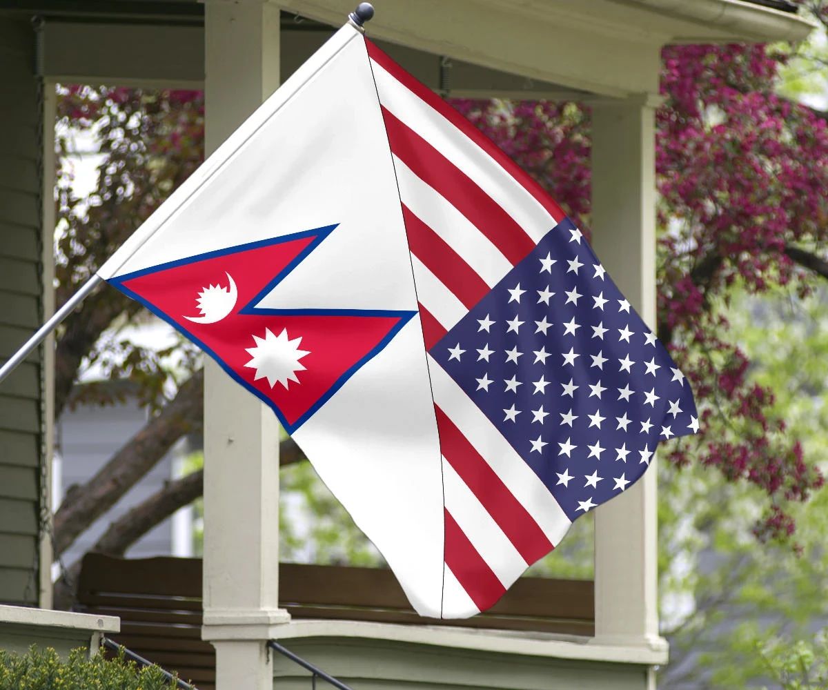 US Flag with Nepal Flag RLT7 - Wonder Print Shop