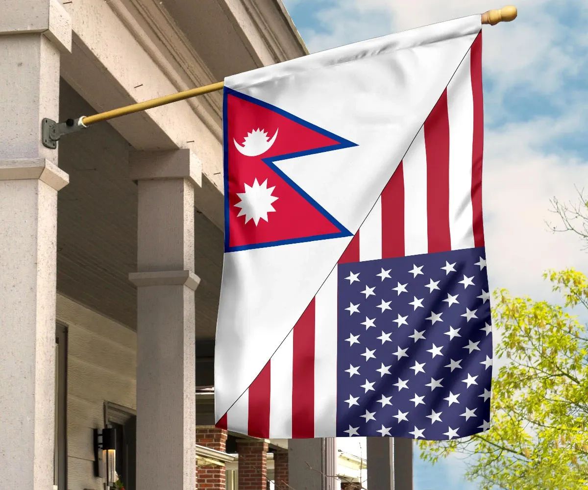US Flag with Nepal Flag RLT7 - Wonder Print Shop