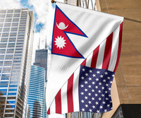 US Flag with Nepal Flag RLT7 - Wonder Print Shop