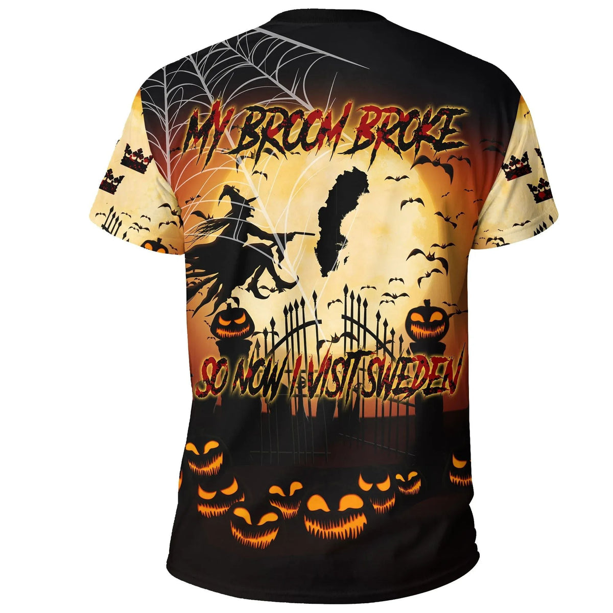 Halloween T Shirt My Broom Broke So Now I Visit Sweden RLT7 - Wonder Print Shop