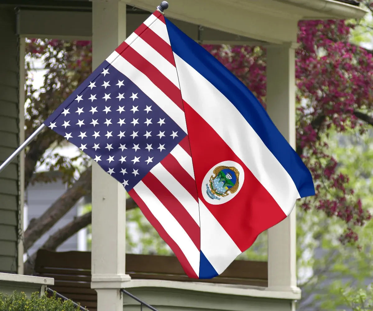 US Flag with Costa Rica Flag RLT13 - Wonder Print Shop