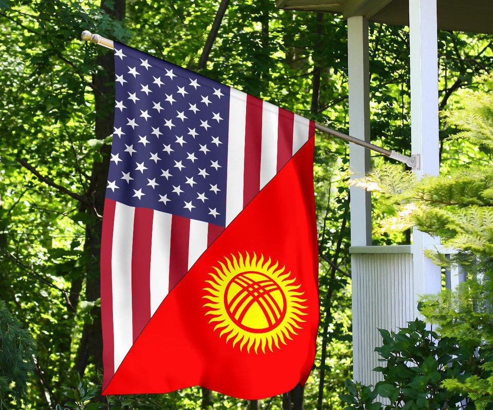 US Flag with Kyrgyzstan Flag RLT8 - Wonder Print Shop