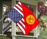 US Flag with Kyrgyzstan Flag RLT8 - Wonder Print Shop