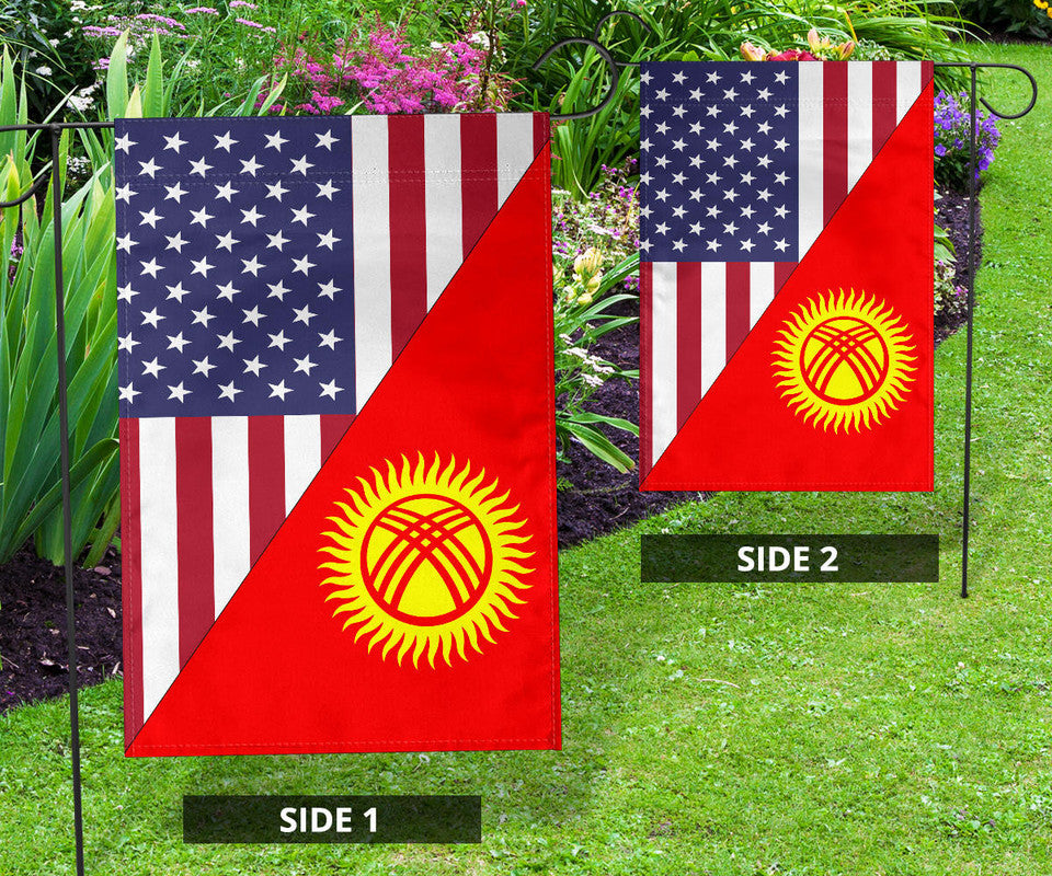 US Flag with Kyrgyzstan Flag RLT8 - Wonder Print Shop