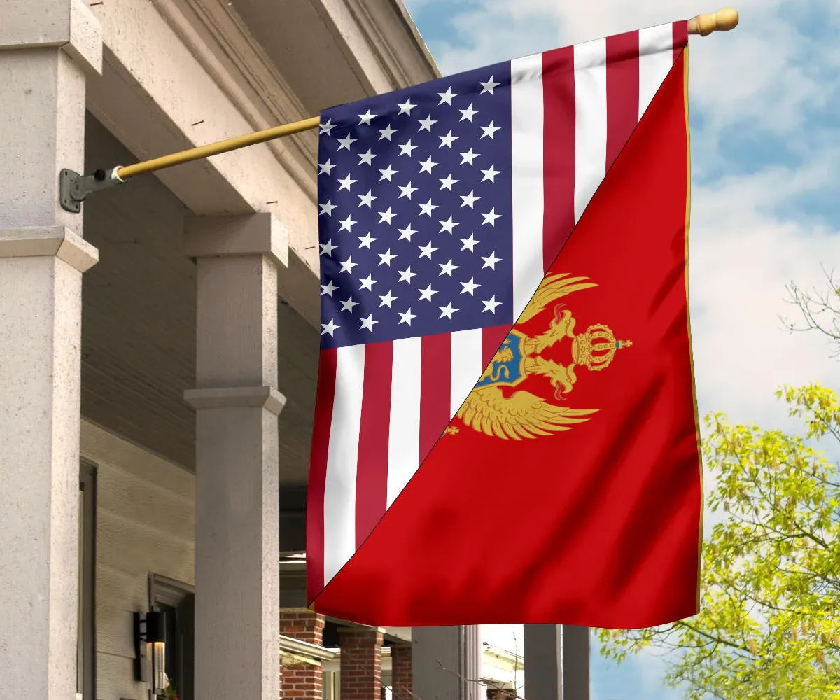 US Flag with Montenegro Flag RLT13 - Wonder Print Shop