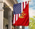 US Flag with Montenegro Flag RLT13 - Wonder Print Shop