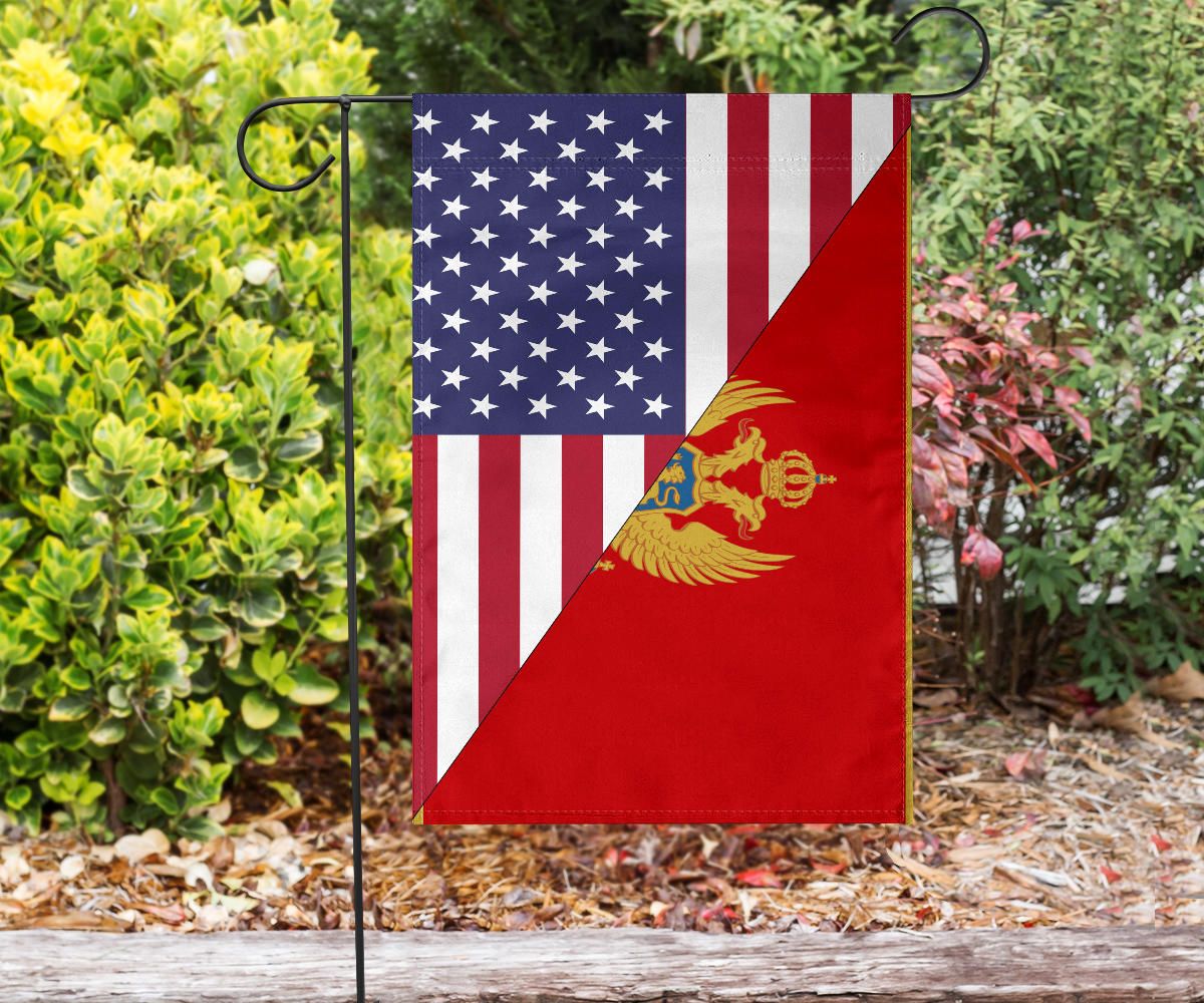 US Flag with Montenegro Flag RLT13 - Wonder Print Shop