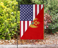 US Flag with Montenegro Flag RLT13 - Wonder Print Shop