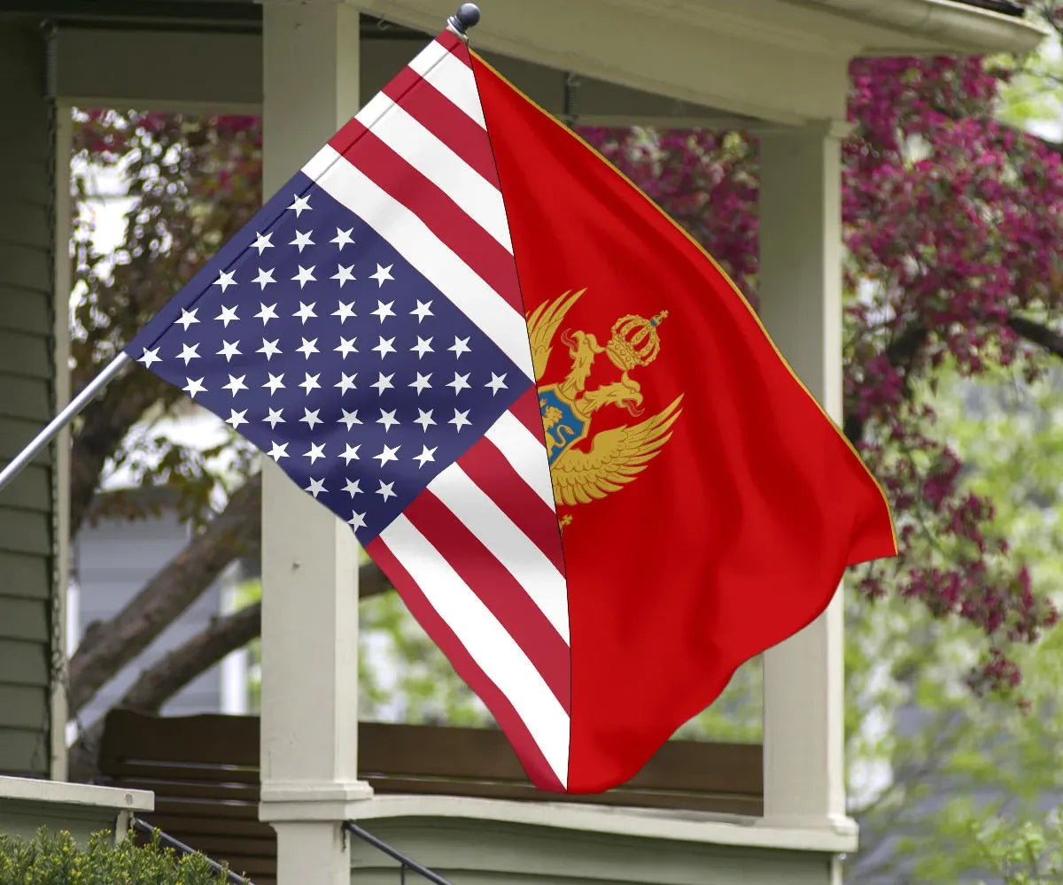 US Flag with Montenegro Flag RLT13 - Wonder Print Shop