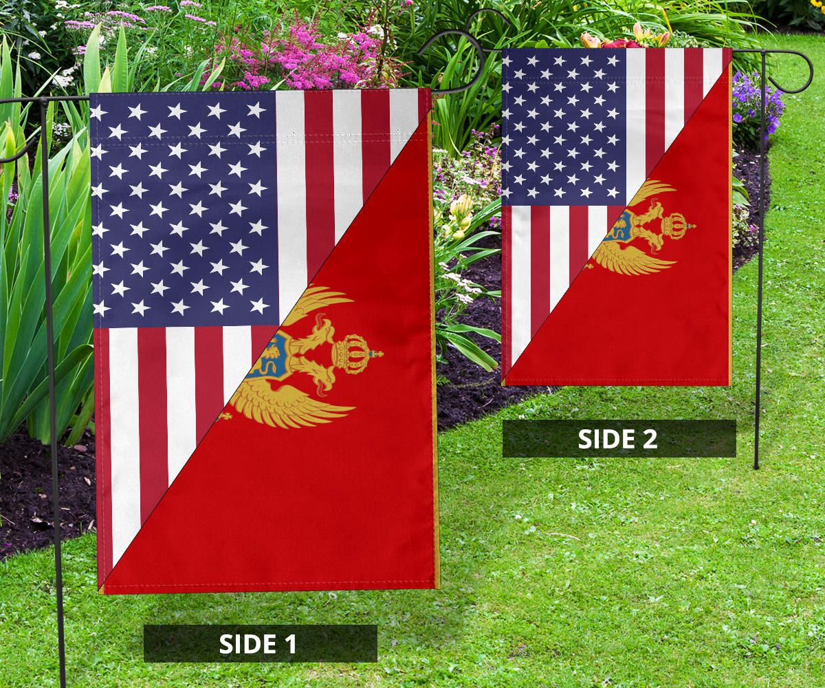US Flag with Montenegro Flag RLT13 - Wonder Print Shop