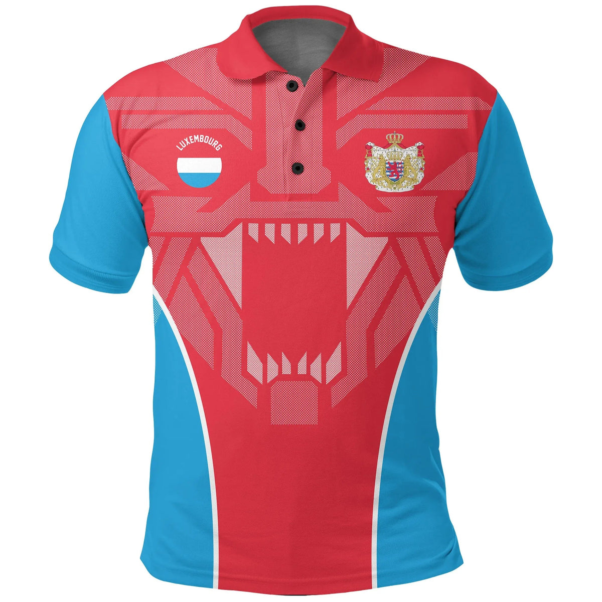 Luxembourg Polo Shirt Strong Lion RLT6 - Wonder Print Shop
