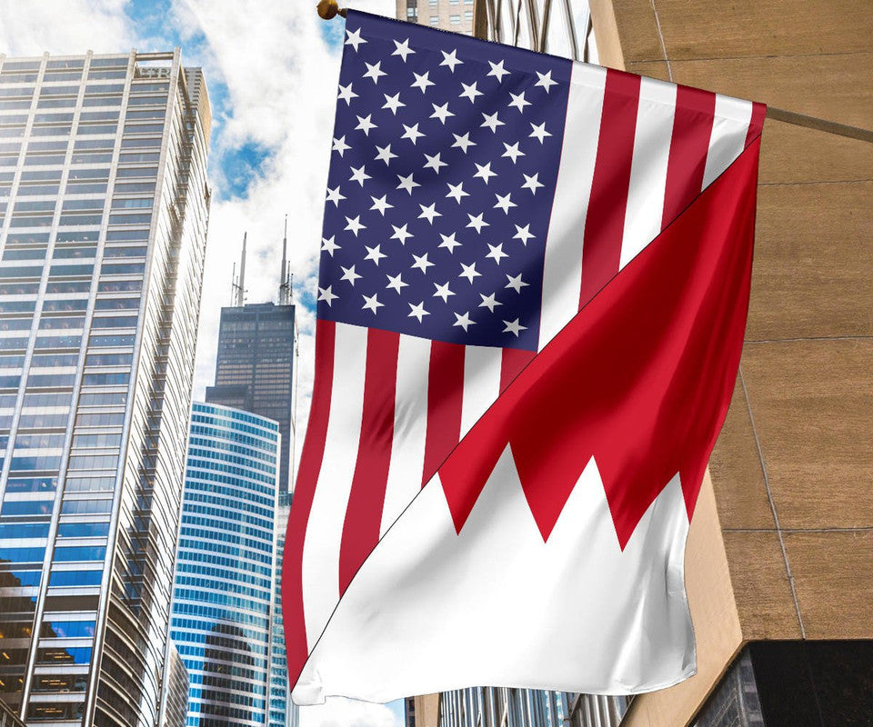 US Flag with Bahrain Flag RLT8 - Wonder Print Shop