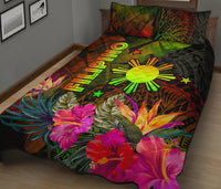 The Philippines Polynesian Quilt Bed Set Hibiscus and Banana Leaves RLT6 - Wonder Print Shop
