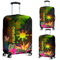 The Philippines Polynesian Luggage Cover Hibiscus and Banana Leaves RLT6 - Wonder Print Shop