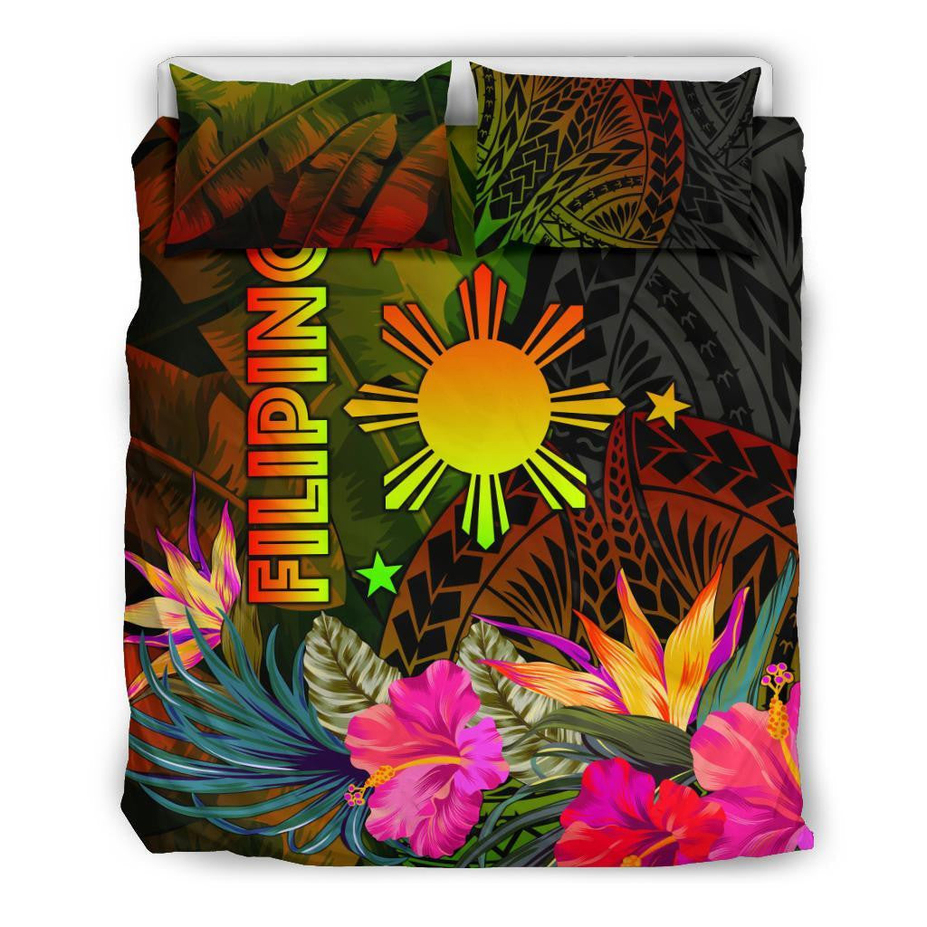 The Philippines Polynesian Bedding Set Hibiscus and Banana Leaves RLT6 - Wonder Print Shop