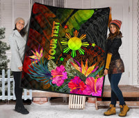 The Philippines Polynesian Personalised Premium Quilt Hibiscus and Banana Leaves RLT6 - Wonder Print Shop