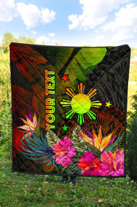 The Philippines Polynesian Personalised Premium Quilt Hibiscus and Banana Leaves RLT6 - Wonder Print Shop