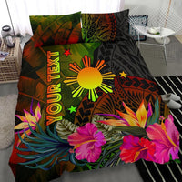 The Philippines Polynesian Personalised Bedding Set Hibiscus and Banana Leaves RLT6 - Wonder Print Shop