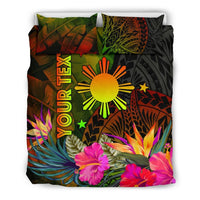 The Philippines Polynesian Personalised Bedding Set Hibiscus and Banana Leaves RLT6 - Wonder Print Shop