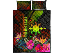 The Philippines Polynesian Personalised Quilt Bed Set Hibiscus and Banana Leaves RLT6 - Wonder Print Shop