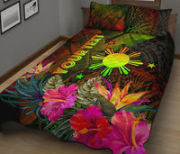The Philippines Polynesian Personalised Quilt Bed Set Hibiscus and Banana Leaves RLT6 - Wonder Print Shop