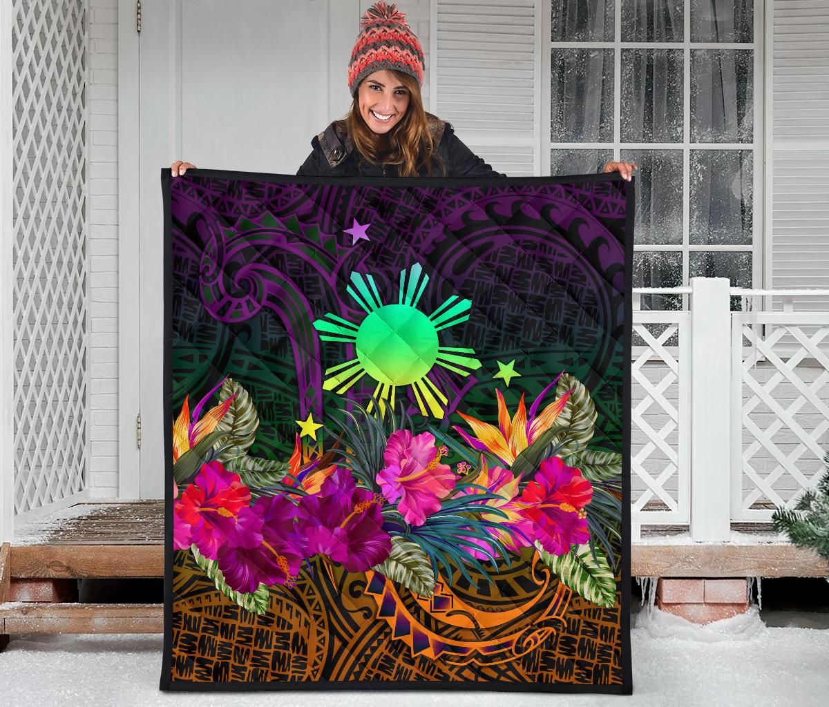 The Phillipines Premium Quilt Summer Hibiscus RLT6 - Wonder Print Shop