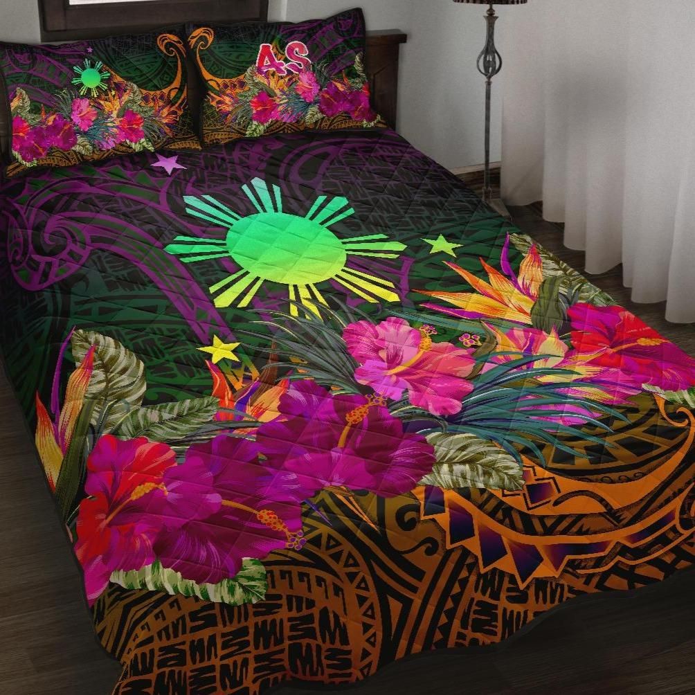 The Phillipines Quilt Bed Set Summer Hibiscus RLT6 - Wonder Print Shop