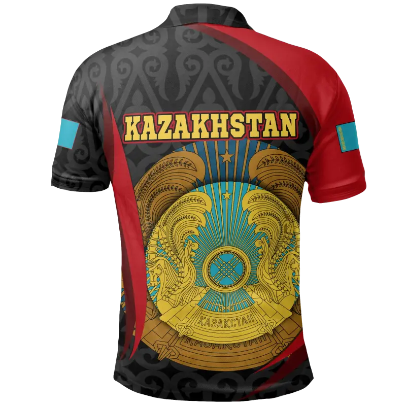 Kazakhstan Polo Shirt Kazakhstan Spirit RLT8 - Wonder Print Shop