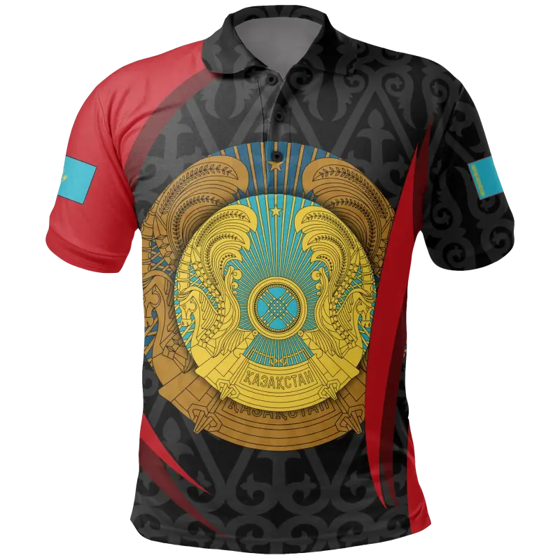 Kazakhstan Polo Shirt Kazakhstan Spirit RLT8 - Wonder Print Shop