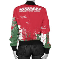 Hungary Womens Bomber Jacket - Smudge Style RLT8 - Wonder Print Shop