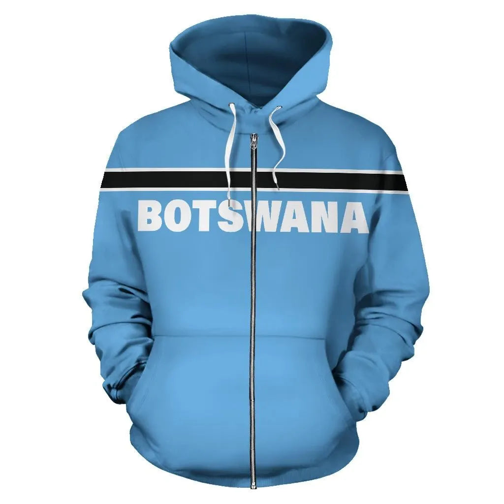 Botswana All Over Zip Up Hoodie Horizontal Style RLT6 - Wonder Print Shop