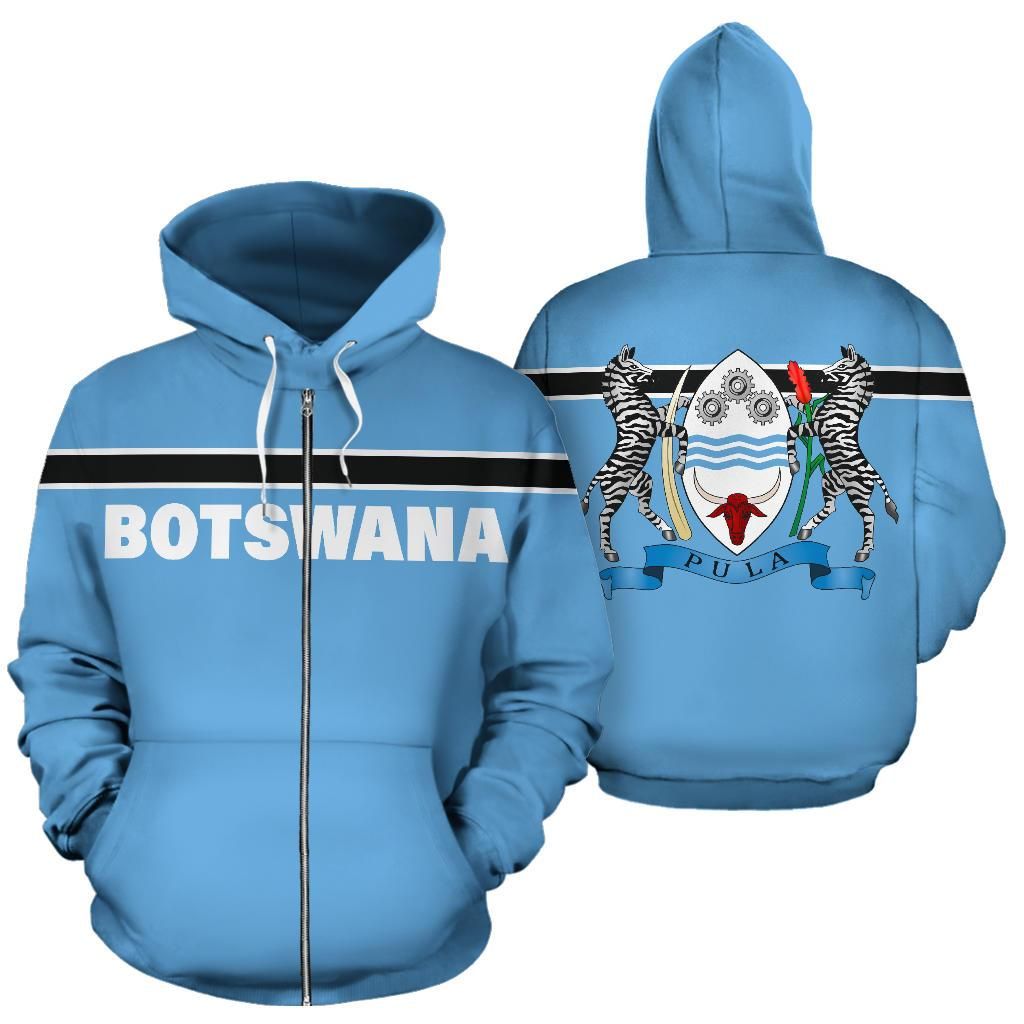 Botswana All Over Zip Up Hoodie Horizontal Style RLT6 - Wonder Print Shop