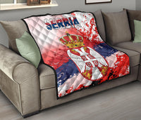 Serbia Premium Quilt Serbia National Flag and Emblem RLT7 - Wonder Print Shop