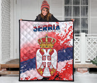 Serbia Premium Quilt Serbia National Flag and Emblem RLT7 - Wonder Print Shop