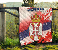 Serbia Premium Quilt Serbia National Flag and Emblem RLT7 - Wonder Print Shop